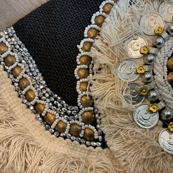 Bohemian Chic Crossbody Bag in Black and Cream - Picture 5 of 13